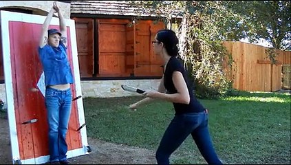Insane Knife Throwing Practice