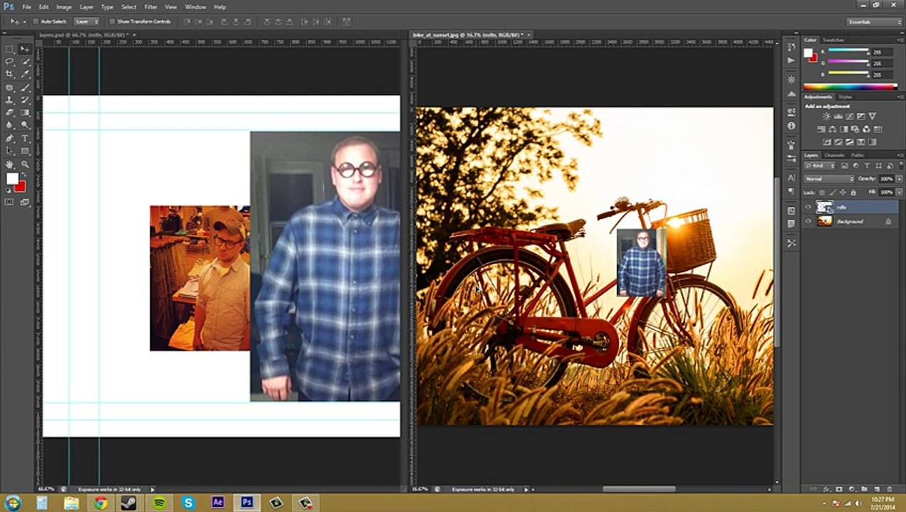 Photoshop CS6 Tutorial - 62 - Moving Layers Between Documents -