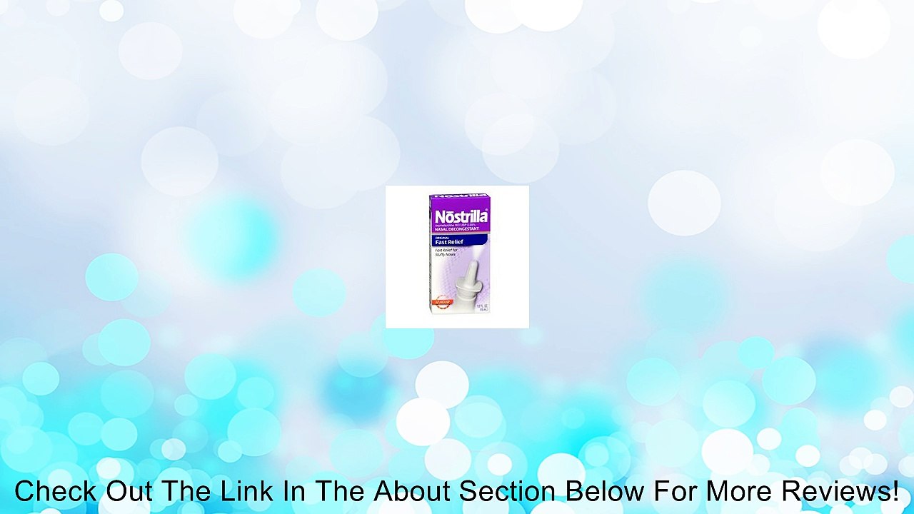 Nostrilla Nasal Decongestant Original Fast Relief Metered Pump Spray 1/2 oz Review