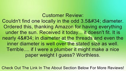 Oatey 42373 185 Brass Cleanout Plug, 3-1/2-Inch Review