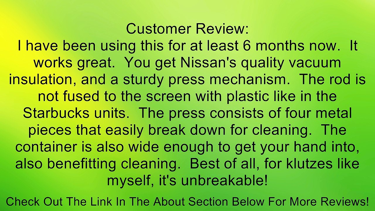 Thermos 34-Ounce Vacuum Insulated Stainless-Steel Gourmet Coffee Press Review