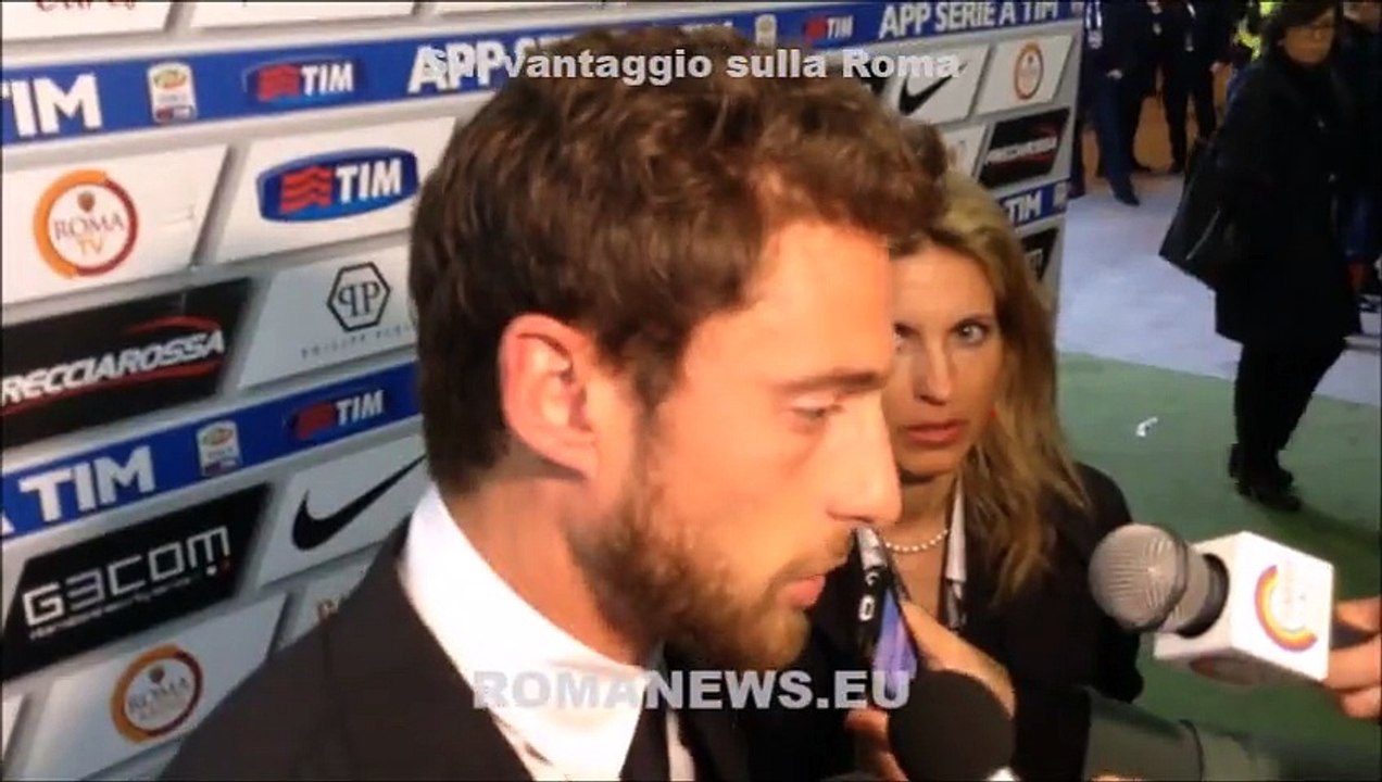 Marchisio in zona mista dopo Roma-Juventus (02022015)