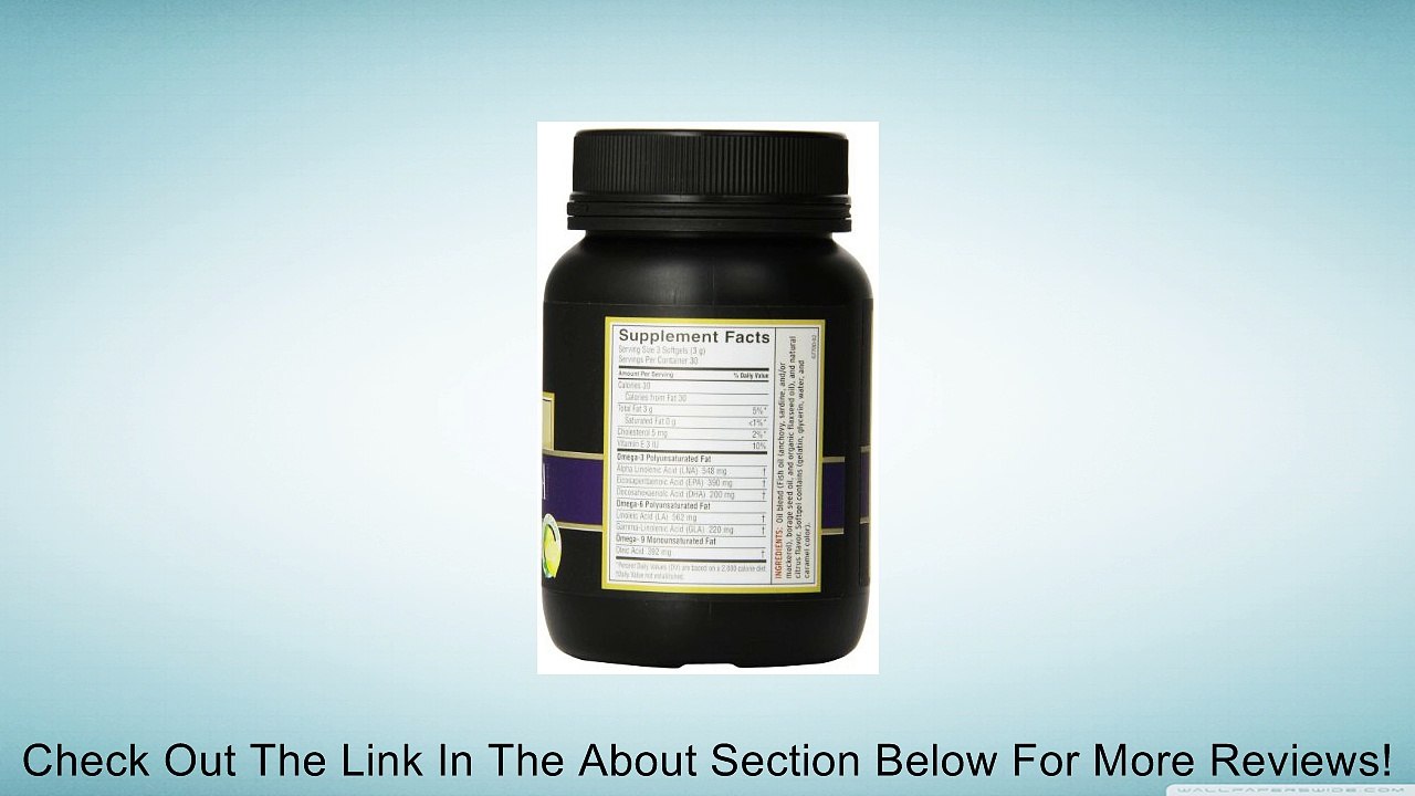 Barlean's Organic Oils Total Omega, Lemonade Flavor, 90 Softgels / 1000 mg each, Bottle Review