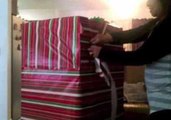 Mom Surprised at Christmas by Daughter in a Box