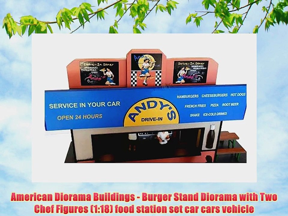 American Diorama Buildings - Burger Stand Diorama with Two Chef Figures (1:18) food station