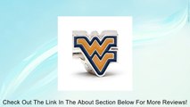 West Virginia Bead Charm Flying WV Logo Old Gold with Blue Outline Review