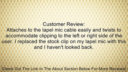 Audio-Technica AT8442 Lavalier Microphone Cable Clip Review