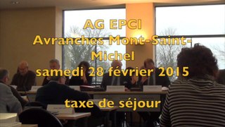EPCI Avranches MSM - 28/02/2015 - taxe de séjour