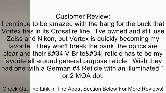 Vortex Crossfire II 3-9x40 Rifle Scope, V-Brite Reticle CF2-31025 Review