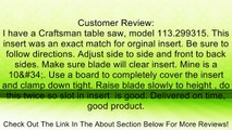 Leecraft CR-1 Zero Clearance Table Saw Insert (For Craftsman/Sears)(Colors May Vary) Review