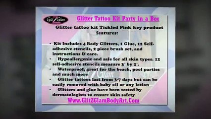 PARTY GLITTER TATTOO KIT - TICKLED PINK