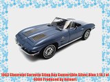 1963 Chevrolet Corvette Sting Ray Convertible Silver Blue 1:18 1 of 6000 Produced by Autoart