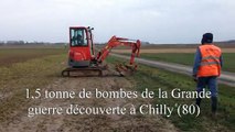 1,5 tonne de bombes de la Grande guerre exhumées à Chilly