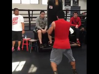 Floyd Mayweather and Manny Pacquiao training in LA for fight 2015