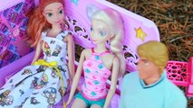 Frozen Family VACATION Part 2 AllToyCollector Elsa, Amber, & Toby Yellowstone Barbie Dollhouse