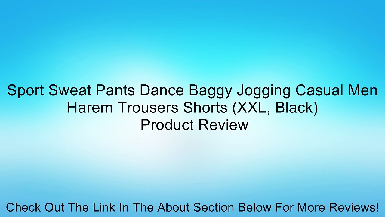 Sport Sweat Pants Dance Baggy Jogging Casual Men Harem Trousers Shorts (XXL, Black) Review