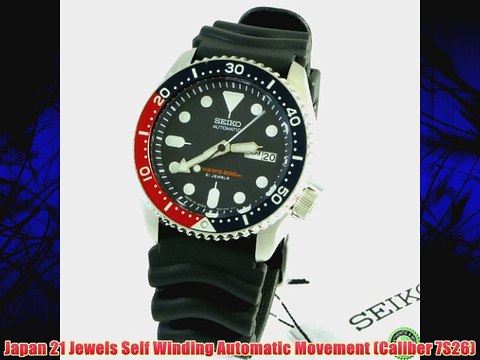 Seiko Divers Automatic Black/Blue Dial Black Rubber Mens Watch SKX009J1