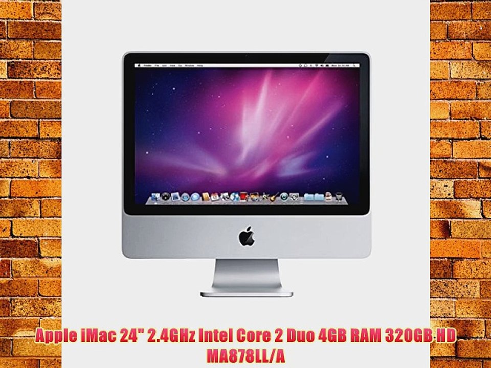Apple iMac 24 2.4GHz Intel Core 2 Duo 4GB RAM 320GB HD MA878LL/A