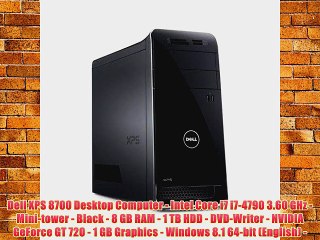 Dell XPS 8700 Desktop Computer - Intel Core i7 i7-4790 3.60 GHz - Mini-tower - Black - 8 GB