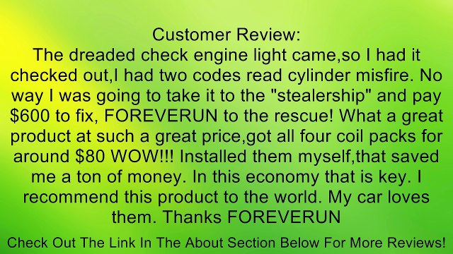 2002 2003 2004 2005 2006 Nissan Altima X-trail Sentra 2.5L 4 CYL Ignition Coil #22448-8H300 22448-8H315 Review