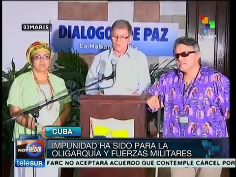 Acusan FARC que militares y oligarquías han quedado impunes por abusos