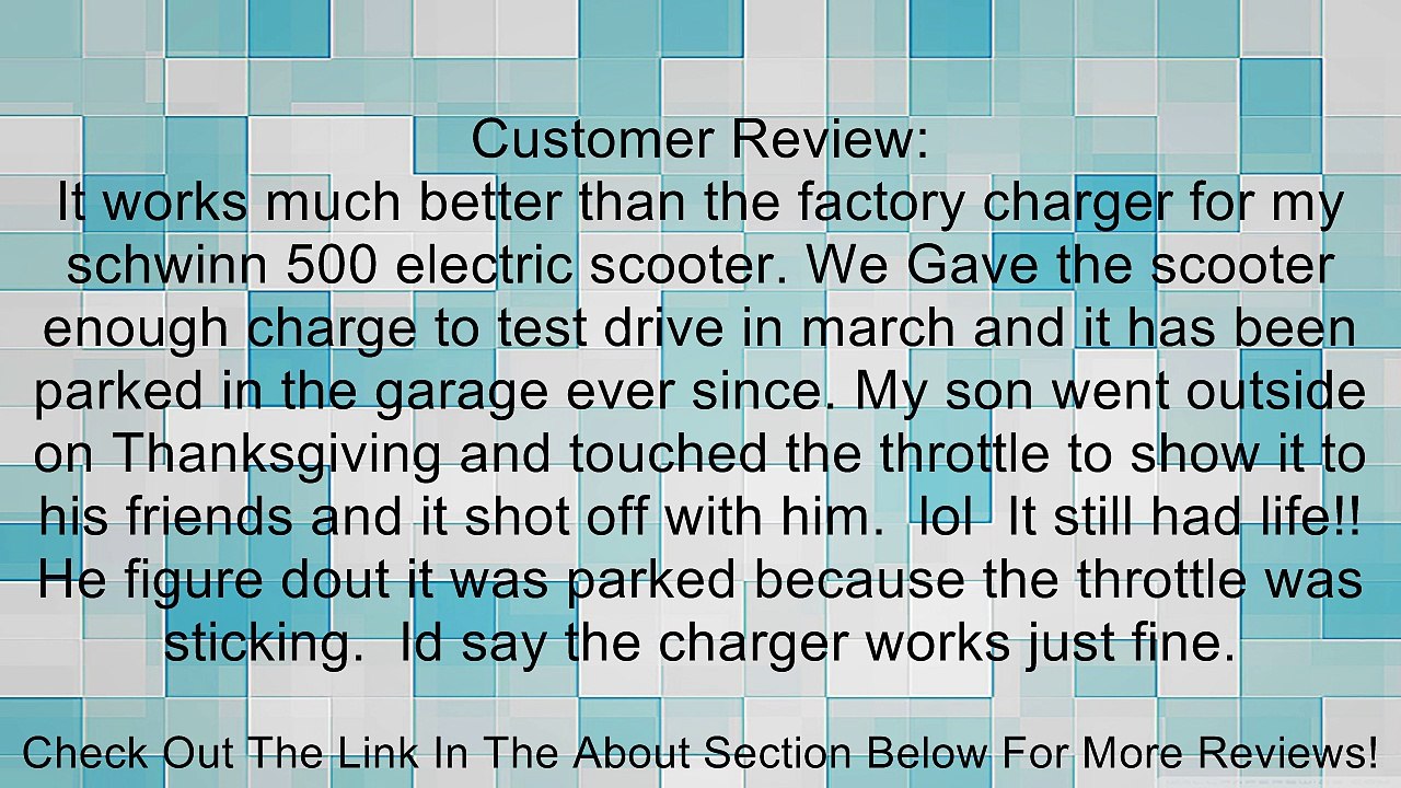 24 Volt Charger for Schwinn S150 S200 S250 S300 S350 S500 scooter Review