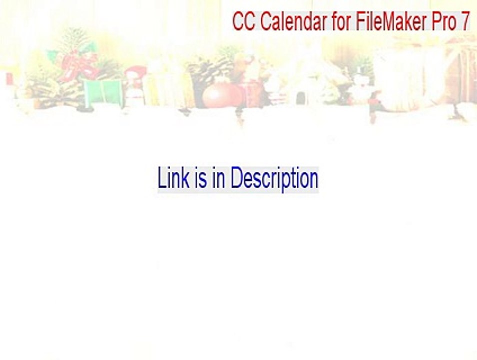CC Calendar for FileMaker Pro 7 & 8 Free Download - Instant Download