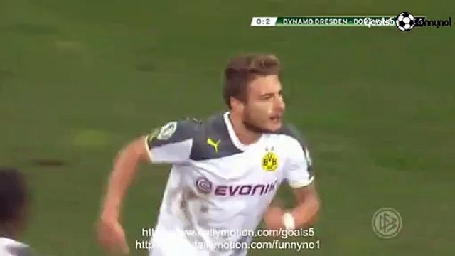 Ciro Immobile 2 nd Goal Dresden 0 - 2 Borussia Dortmund DFB Pokal 3-3-2015