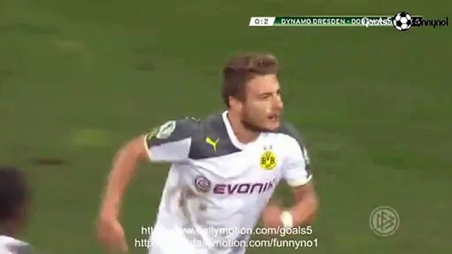 Ciro Immobile 2 nd Goal Dresden 0 - 2 Borussia Dortmund DFB Pokal 3-3-2015