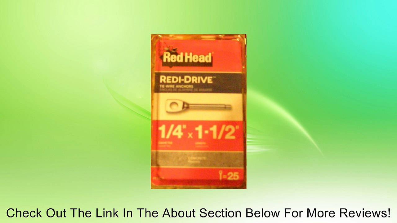 RED HEAD TIE WIRE ANCHORS 1/4x1-1/2 FOR CONCRETE 25pc Review