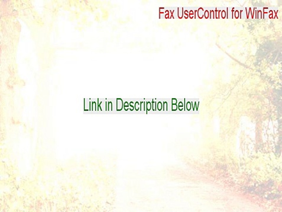 Fax UserControl for WinFax/TalkWorks Full Download (Download Here)