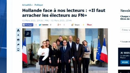 Hollande au "Parisien": "Un discours très prononcé face au Front national"