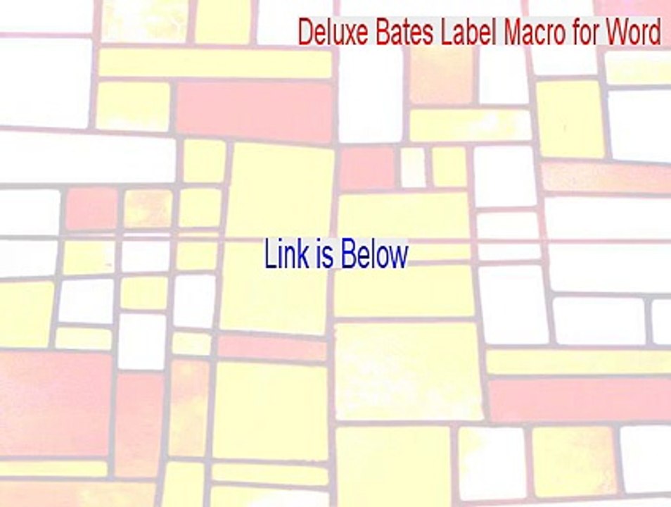 Deluxe Bates Label Macro for Word Key Gen [Legit Download 2015]