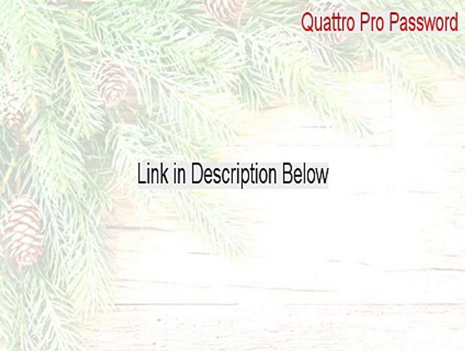 Quattro Pro Password Crack [Free Download 2015]