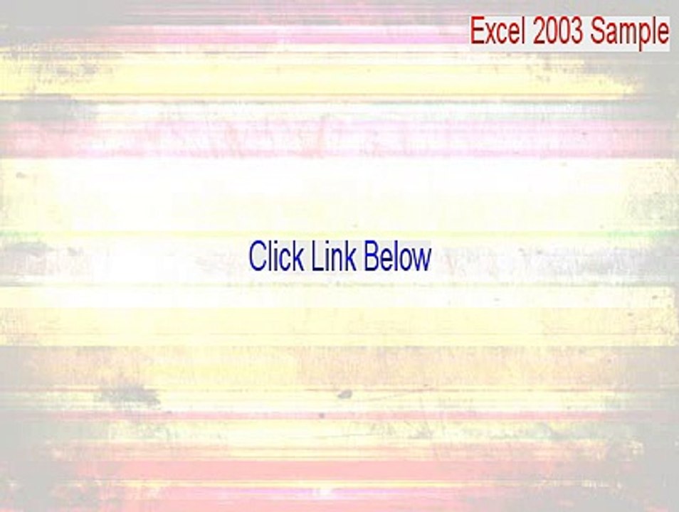 Excel 2003 Sample: Microsoft Excel 2003 Inside Out Serial [Download Here]