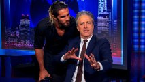 Jon Stewart Confronts Wrestler during WWE's Monday Night Raw