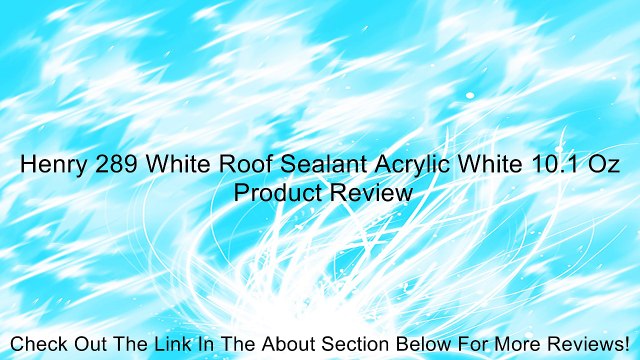Henry 289 White Roof Sealant Acrylic White 10.1 Oz Review