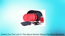Red n' Black Party Set! Includes Plates, Napkins, Cups, Cutlery and Tablecover Review
