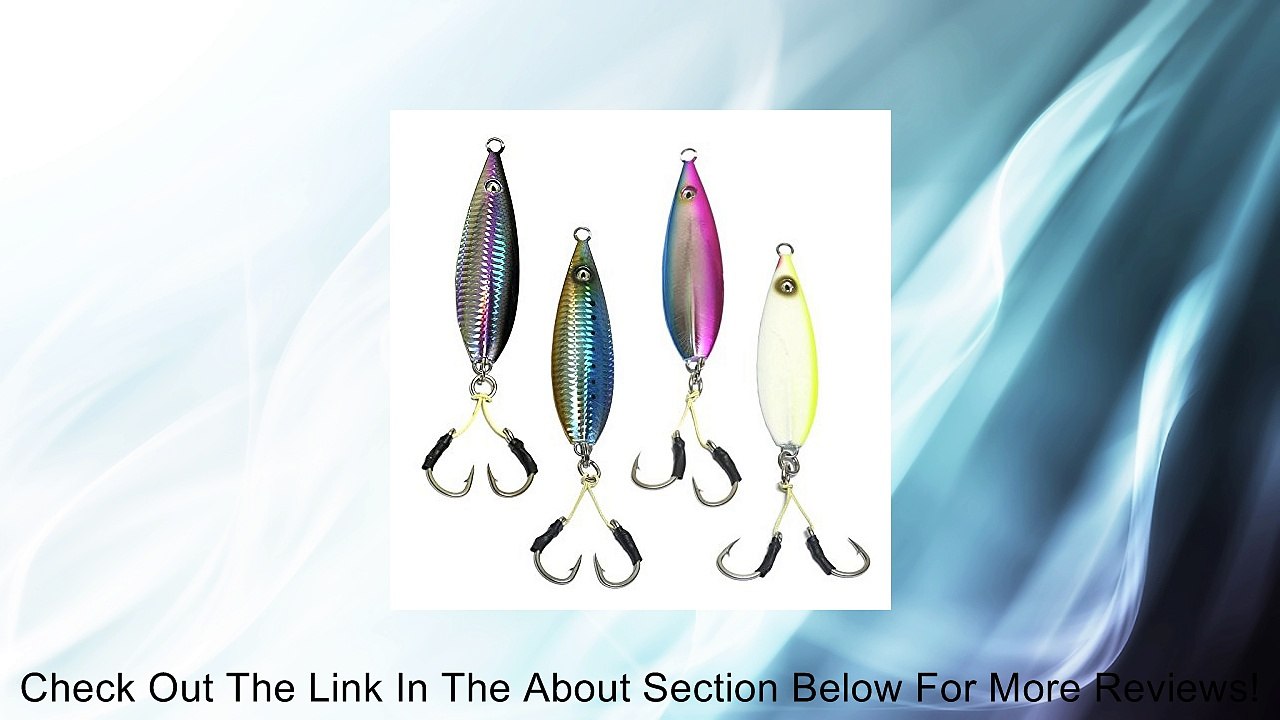 Set of 4 Fall Flat Butterfly Jigs - 160gr (5.6oz) 4 Colors Review