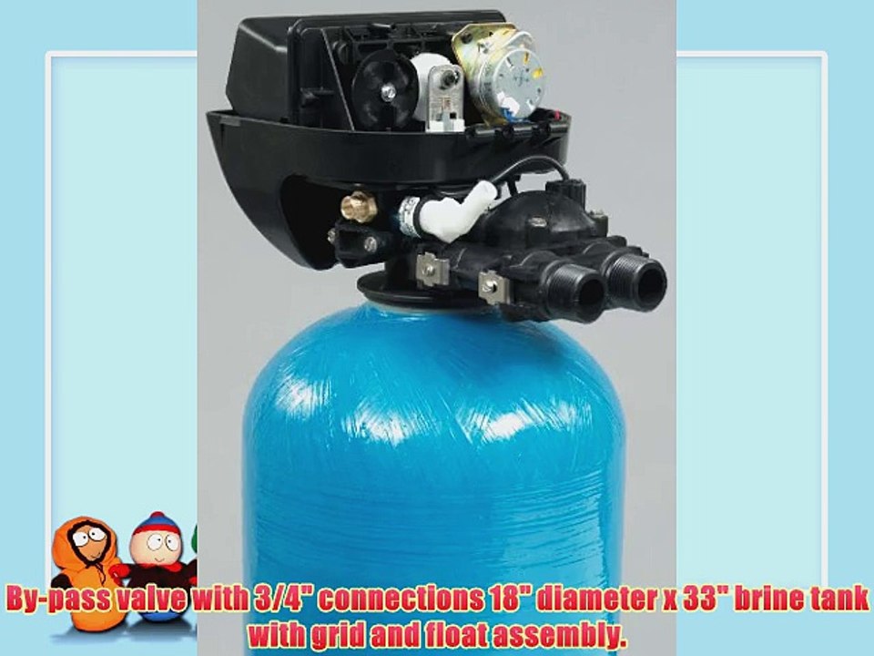 Metered water softener with 3/4 Fleck 6700 control 48000 grain capacity with by-pass valve