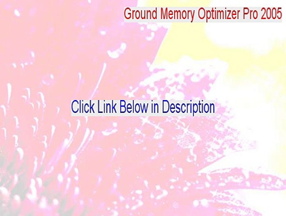Ground Memory Optimizer Pro 2005 Free Download [Download Here 2015]