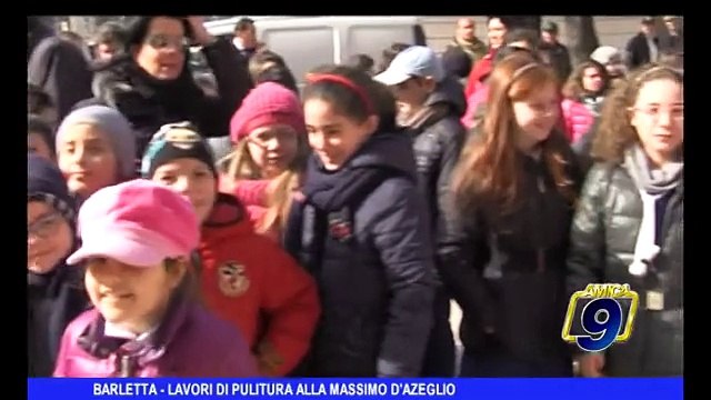 BARLETTA | Lavori di pulitura alla scuola Massimo D'Azeglio
