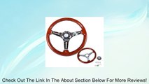 350mm Steering Wheel Classic Wood Grain Sport Chrome Polish Spokes Review