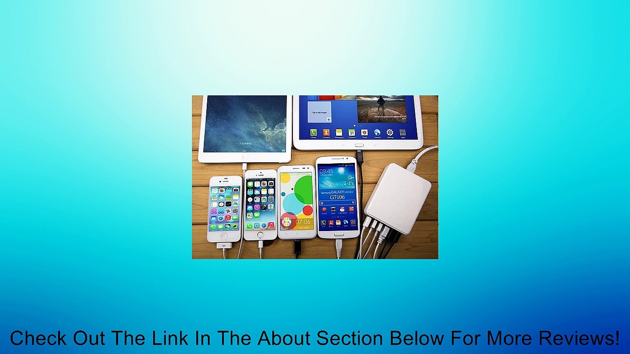 USB Charger - WAWO 33W 6 Ports USB Desktop Rapid Charger Station Travel Power Adapter USB Charger Hub for iPhone 6 , 5, 5S, 5C, iPad Air, iPad Mini, Galaxy S5, S4, Note 2,3,4, HTC One M7, M8, Nexus, Samsung Galaxy Tab 3, Tab 4, Kindle Fire and Much More (