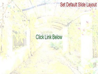 Set Default Slide Layout Key Gen - Instant Download