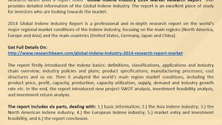 Global Indene Industry Size, Share, Trends, Demand, Market Research Report 2014
