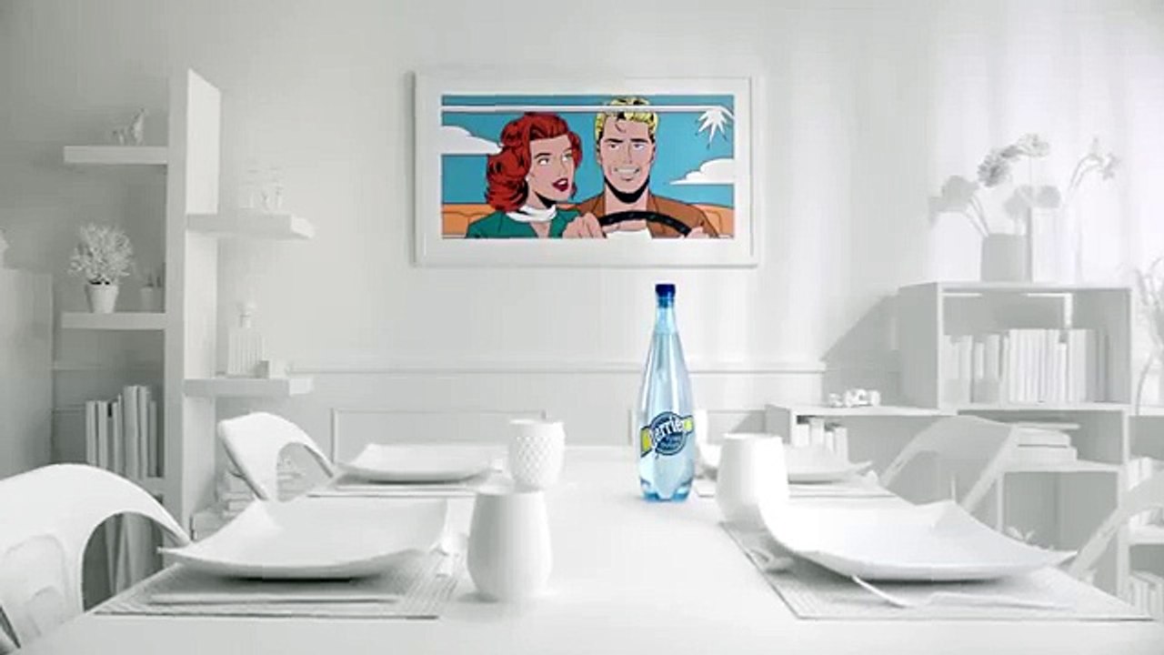 Ogilvy & Mather Paris pour Perrier - eau gazeuse Perrier Fines Bulles, «A table» - mars 2015 - super
