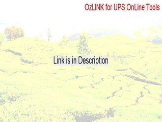 OzLINK for UPS OnLine Tools Cracked - Download Now [2015]