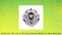 Vintage Ornate Filigree Purple Teardrop Crystal Rhodium Plated Bridal Corsage Brooch Review
