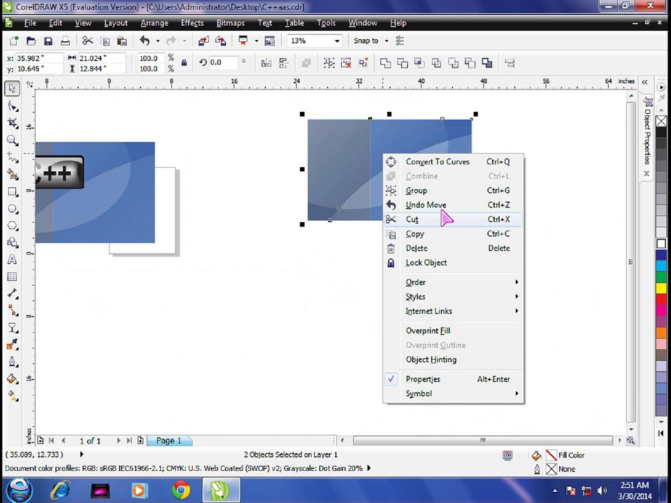 How to create C++ logo in Corel Draw.
